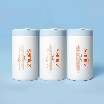 새니츠 클린톡 올인원 청소용 세정 물티슈, 3개, 650g, 150매