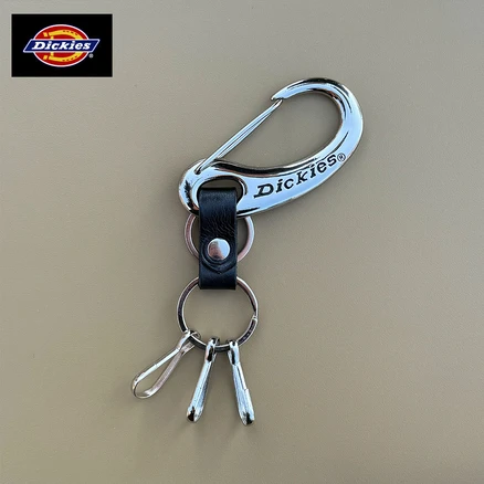 Dickies 일본 정품 디키즈 카라비너 키링 키홀더 열쇠고리, 1개, 실버(silver)