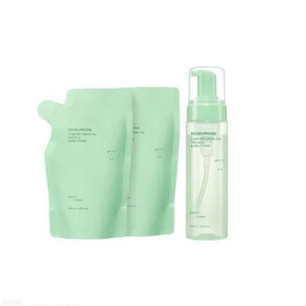라운드어라운드 그린티 트러블 버블폼 200ml+200ml 리필 기획, 200ml, 3개
