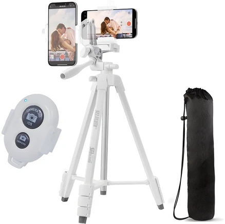 셀루미 136cm 고강성 하이 퍼포먼스 삼각대 화이트 + 리모컨 화이트 풀세트, SEL-TRD150A(화이트&화이트), 1개