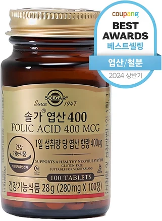 솔가 엽산 400, 100정, 1개