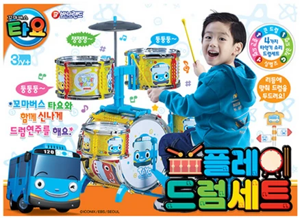 바니랜드 타요 플레이 드럼 악기놀이세트, 혼합색상, 1세트