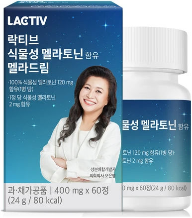 락티브 식물성 멜라토닌 함유 멜라드림, 60정, 24g, 1개