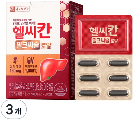 종근당건강 헬씨칸 로얄 밀크시슬, 30정, 3개