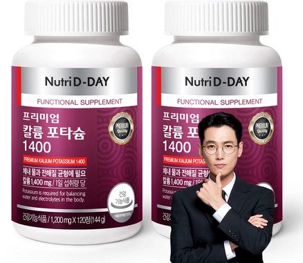 뉴트리디데이 프리미엄 칼륨 포타슘 1400, 120정, 2개