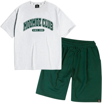 모즈모즈 아치로고 오버핏 원턱 트레이닝쇼츠 셋업