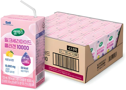 셀렉스 밀크세라마이드 콜라겐 10000 음료, 125ml, 24개