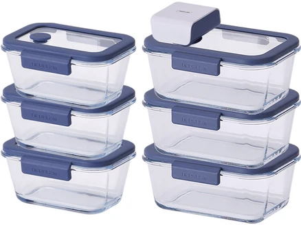 네오플램 글라쎄 Z 내열유리 진공 밀폐용기 세트, 1세트, 460m(3p)+800ml(3p)+진공 펌프