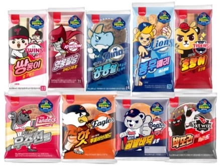 KBO 삽립 콜라보 프로야구 빵 출시 띠부실 크보빵 1세트(랜덤 10봉), 90g, 10개