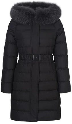 베스띠벨리 밴딩벨트폭스퍼후드덕다운패딩 BHHJY2690BK