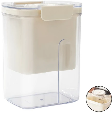 투명 그릭요거트 유청분리기 스프링 그릭요거트 메이커 1.6L, 흰색, 1개