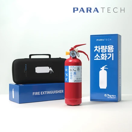 파라텍 국가검정품 0.7kg ABC 차량용 분말 소화기 현대차 순정품 PR-07P 파우치형, 1세트