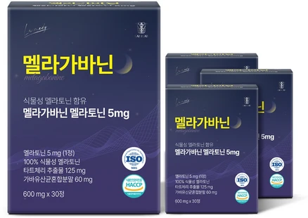랩온랩 라메디 멜라가바닌 식물성 멜라토닌 5mg 함유 테아닌 트립토판, 4박스