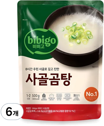 비비고 사골곰탕, 500g, 6개