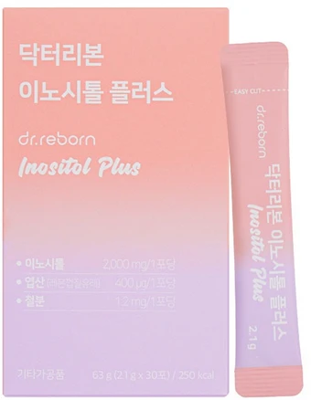 닥터리본 이노시톨 플러스 임신준비 시험관 준비 다낭성 콜린 엽산 건강한 임신을 위한 필수케어 삼신할매, 63g, 1개