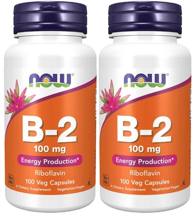 나우푸드 B-2 100mg 리보플라빈 캡슐, 2개, 100정