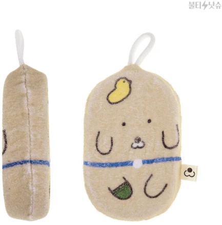 수북즈 누렁이 인테리어 귀여운 목욕 스펀지 8x13.5x4cm, 누렁이 목욕스펀지, 1개