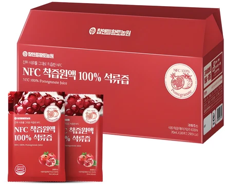 참앤들황토농원 NFC 착즙원액 100% 석류즙, 2.1L, 30개