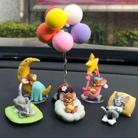 귀여운 톰과제리 자동차 차량용 책상용 장식 캐릭터 인테리어 피규어 소품