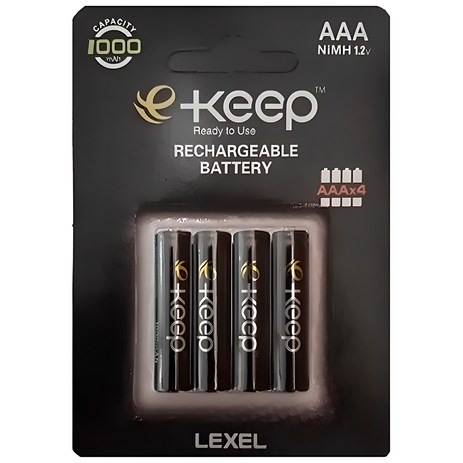 EKeep AAA 고용량 충전지 1000mAh, 4개입, 1개-추천-상품