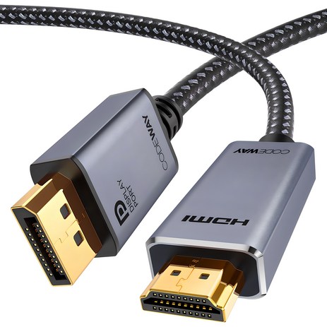 코드웨이 DP to HDMI 케이블, 1개, 1.5m-추천-상품