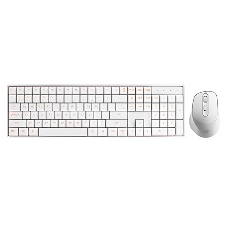 darkFlash 무선 기계식 적축 키보드 + 마우스 세트, 화이트, CK104, 인체공학-추천-상품