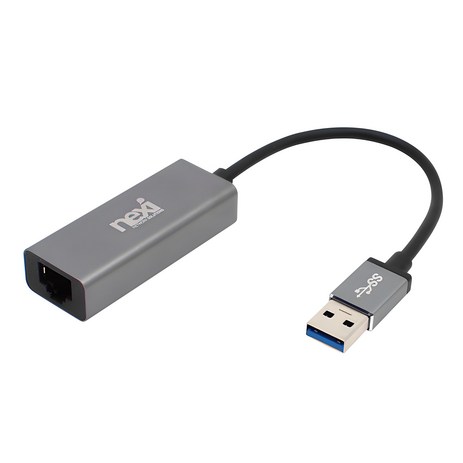 넥시 USB3.0 기가비트 이더넷 유선 랜카드 노트북용, NX-UE30D(다크실버), 1개-추천-상품