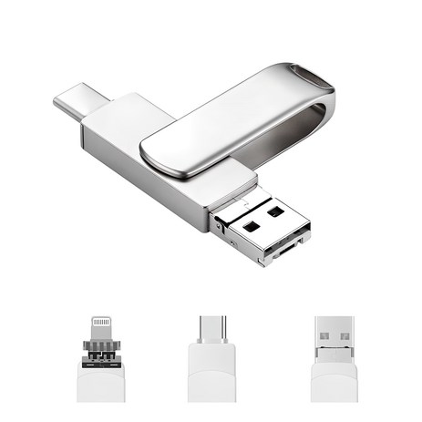 Kcwen 핸드폰 외장메모리 OTG 아이폰 USB 메모리 3in1, 64GB-추천-상품