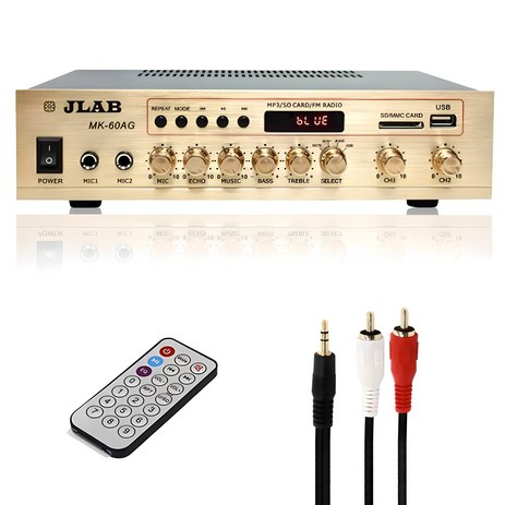 JLAB 2채널 블루투스 앰프 + 리모컨 MK-60AG, 혼합색상-추천-상품