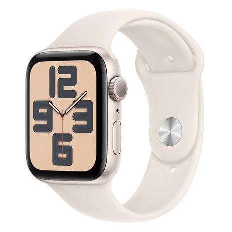 Apple 정품 2024 애플워치 SE 2세대 알루미늄 케이스, 44mm, GPS, 스타라이트 / 스타라이트 스포츠 밴드, S/M-추천-상품