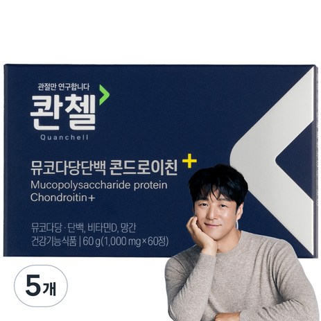 콴첼 뮤코다당단백 콘드로이친+ 60g, 60정, 5개-추천-상품