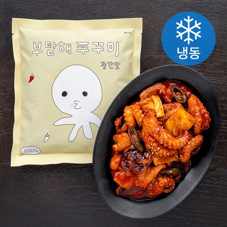 부탇해 쭈꾸미 볶음 중간맛 (냉동), 500g, 1팩-추천-상품