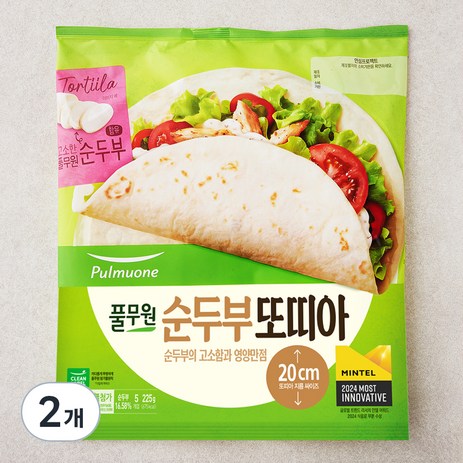 풀무원 순두부 또띠아 20cm 5입, 225g, 2개-추천-상품