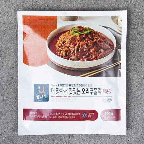 정다운 더 얇아서 맛있는 오리주물럭 매운맛, 1개, 500g-추천-상품