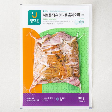 허브를 담은 훈제오리 정다운 슬라이스, 500g, 1개-추천-상품