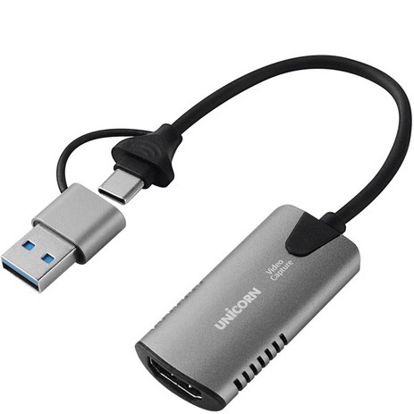 유니콘 A + C타입 4K 60Hz USB 3.0 HDMI 스트리밍 영상녹화 비디오 캡쳐보드, VC-300C, 1개-추천-상품