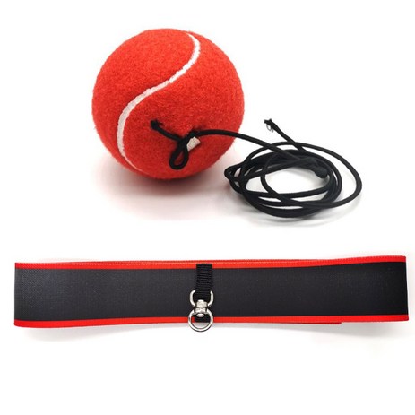 동체시력 트레이닝 복싱볼 08 두꺼워진 고탄력 8자형 버클, 혼합색상(헤드밴드), 빨간색(테니스공)-추천-상품