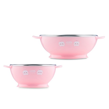 에디슨 프렌즈 논슬립 스텐 공기 + 대접 세트, 핑크(흰토끼), 1개-추천-상품
