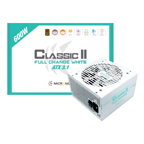 마이크로닉스 Classic II 풀체인지 600W 80PLUS브론즈 ATX3.1 화이트, HP1-N600ST-E12S-추천-상품