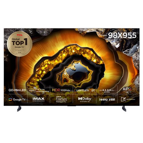 TCL 4K UHD QD-MiniLED 안드로이드12 프리미엄 TV, 248cm(98인치), 98X955, 스탠드형, 방문설치-추천-상품