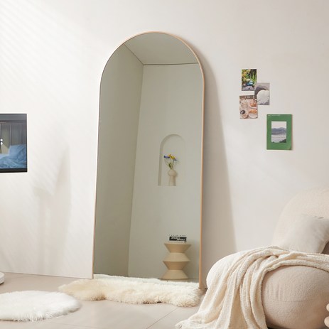 파로마 라프 와이드 아치형 스탠드 전신거울 800 x 50 x 1800 mm 방문설치, 실버-추천-상품