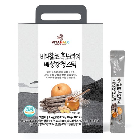 비타할로 흑도라지 배 생강 청 스틱, 1개, 1kg-추천-상품