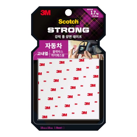 3M 스카치 블랙박스 고내열 양면 테이프 10 x 10cm, 1개-추천-상품