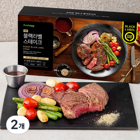 프레시지 더큰 블랙라벨 스테이크 세트, 580g, 2개-추천-상품