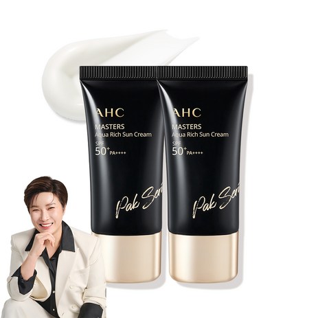 AHC 마스터즈 아쿠아 리치 선크림 SPF50+ PA++++, 2개, 30ml-추천-상품