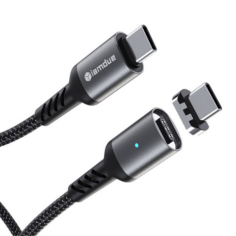 아이엠듀-C타입-마그네틱-자석-고속-충전케이블-100W-150cm-블랙-1개-추천-상품