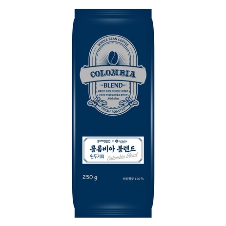 곰곰 콜롬비아 블렌드 원두, 홀빈(분쇄안함), 250g, 1개-추천-상품