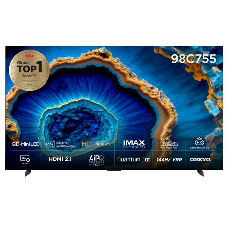 TCL 4K UHD QD Mini LED 스마트TV, 248cm(98인치), 98C755, 스탠드형, 방문설치-추천-상품