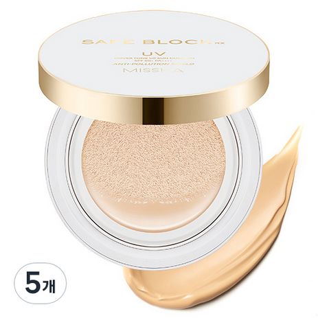 미샤 세이프 블록 RX 커버 톤업 선 쿠션 SPF50+ PA++++, 14g, 5개-추천-상품