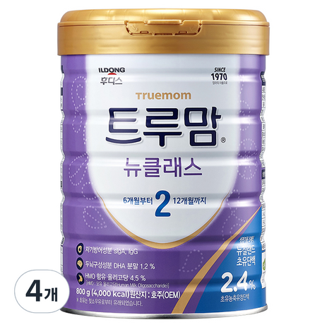 일동후디스 트루맘 뉴클래스 분유 2단계 6~12개월, 800g, 4개-추천-상품